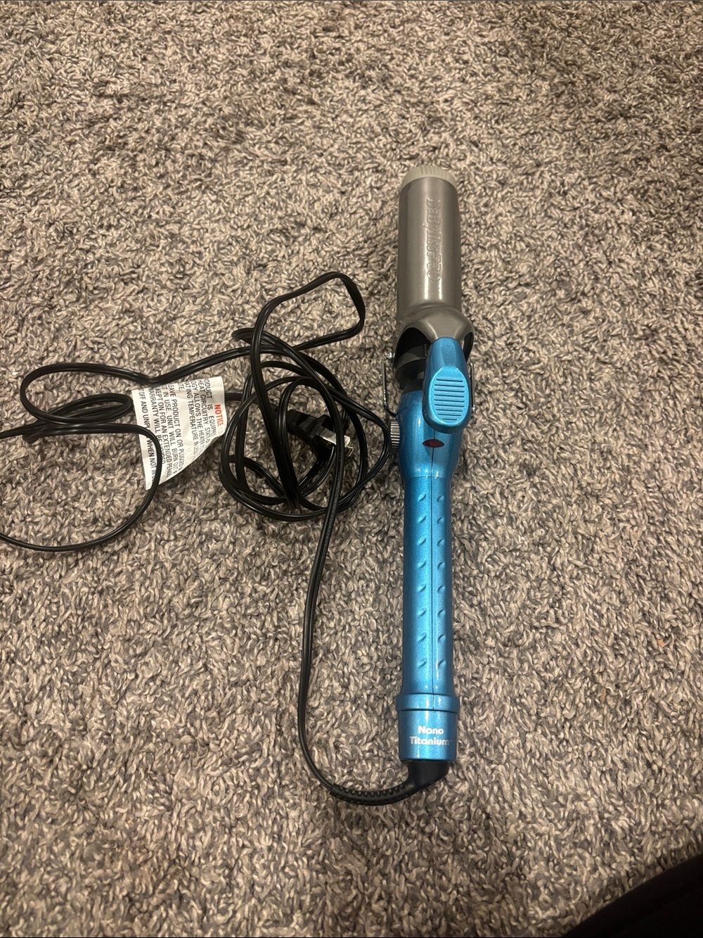 Blue Hair Curling Wand - Ceramic Barrel Hair Tool